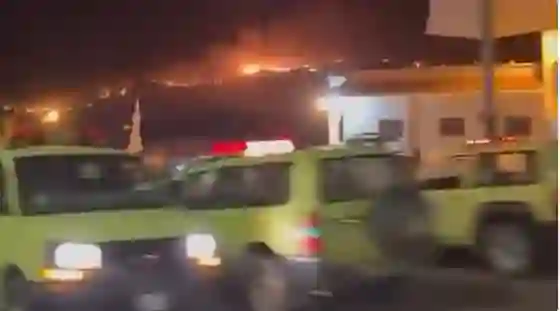 استنفار كبير في الطايف لمحاولة اخماد حريق كبير